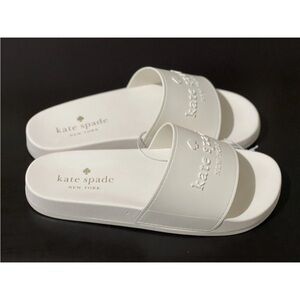 Kate Spade women's slides in white., cushy and comfortable, size 9. new